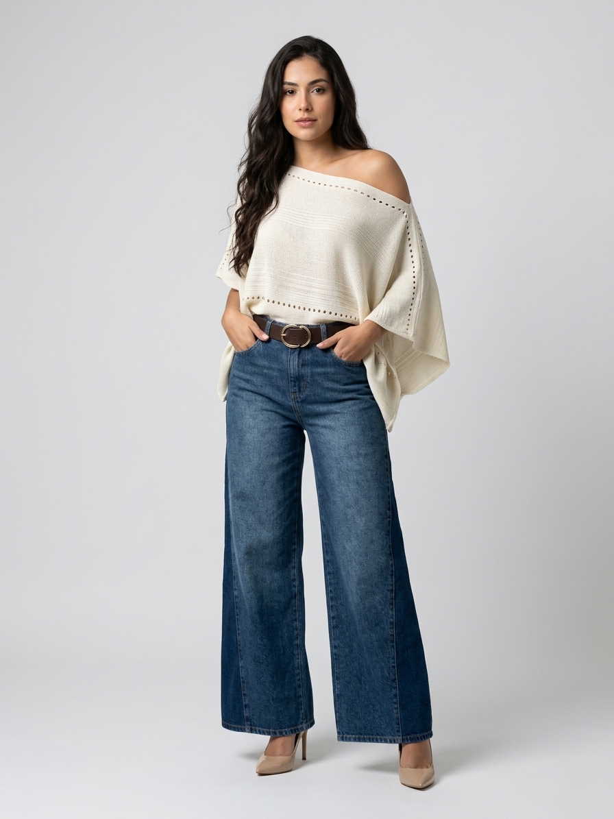 PANTALON PALAZO DENIM ALEXA - vista 1